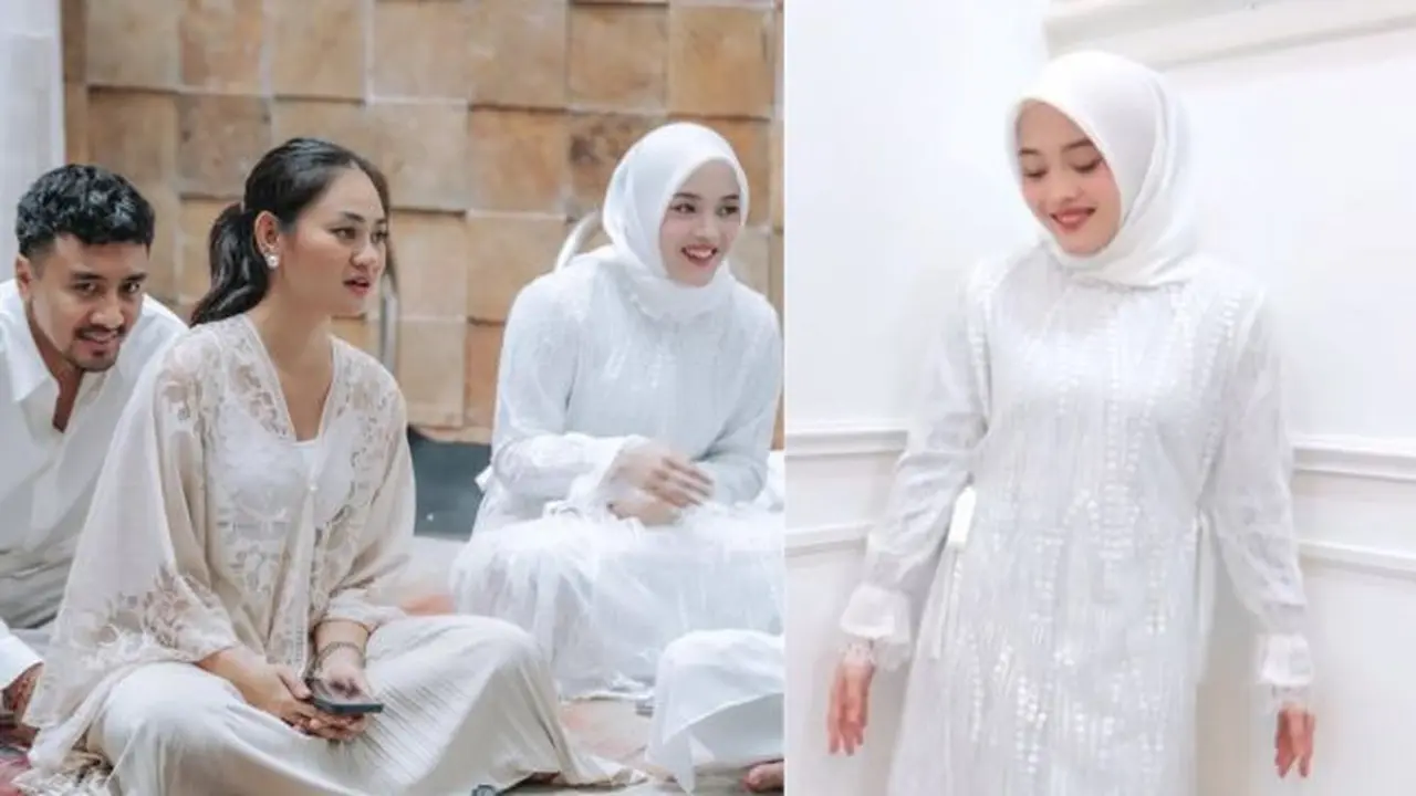 Potret Putri Delina di Momen Aqiqah Anak Mahalini dan Rizky Febian. (instagram/putridelinaa)
