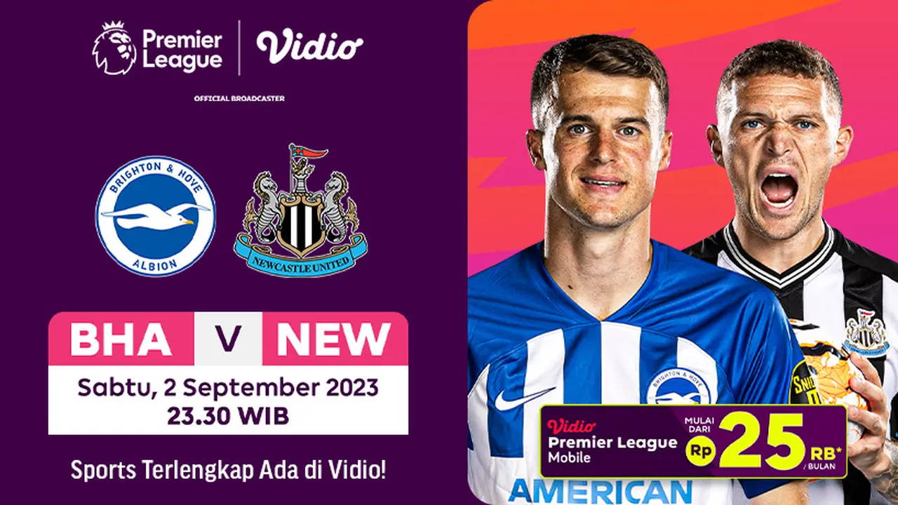 Link live streaming Brighton vs Newcastle, Sabtu 2 September 2023