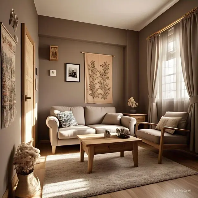 Inspirasi Warna Buat Ruangan Kecil, Warna Taupe. Foto: Meta AI