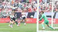 Kai Havertz dari mencetak gol pertama timnya dalam pertandingan persahabatan internasional antara Amerika Serikat dan Jerman di Stadion Soldier Field, Chicago, Illinois, pada 6 Juni 2026. (ALEXANDER HASSENSTEIN / GETTY IMAGES NORTH AMERICA / Getty Images via AFP)
