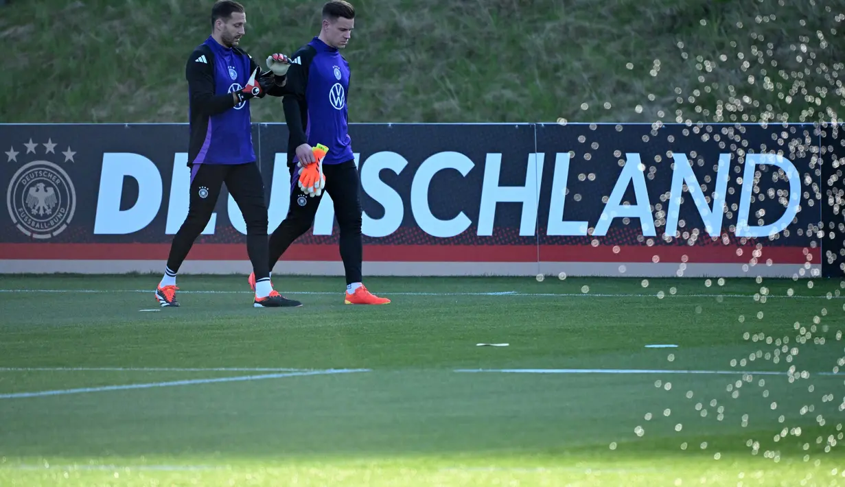 Pada lima laga terkahir, timnas Jerman hanya meraih dua kemenangan, satu imbang dan dua kali kalah. (Kirill KUDRYAVTSEV/AFP)