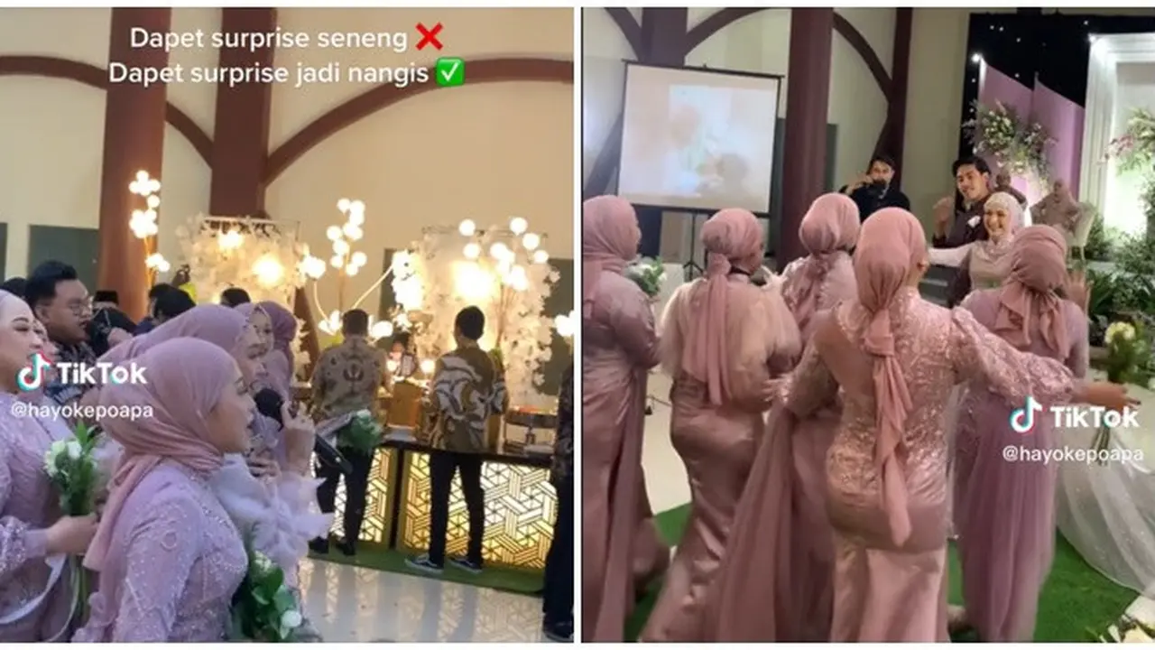 Orangtua Meninggal, Mempelai Wanita Ini Dapat Kejutan Haru dari Sahabat di Pernikahannya