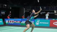 Gregoria Mariska Tunjung mengalahkan Akane Yamaguchi pada babak pertama Malaysia Open 2022 di Axiata Arena, Kuala Lumpur, Selasa (28/6/2022). (PBSI).