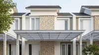 Desain Rumah di Cluster Kecil Ada Carport (AI)