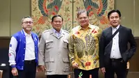 Ketum PAN Zulkifli Hasan, Ketum Partai Gerindra Prabowo Subianto, Ketum Partai Golkar Airlangga Hartarto dan Ketum PBB Yusril Ihza Mahendra.