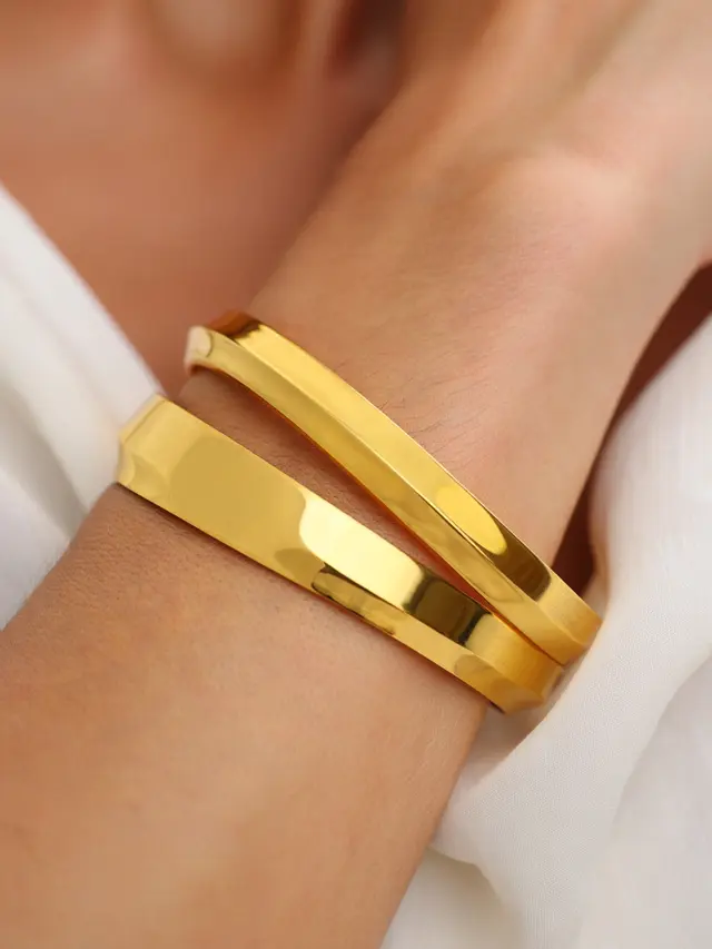Gelang Emas Mewah untuk Acara Pernikahan/Gelang Emas Bangle Solid
