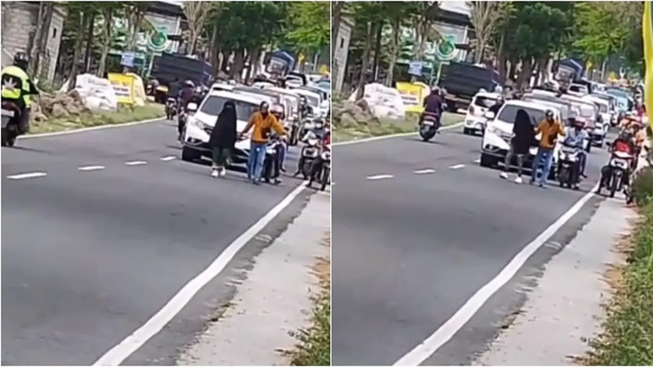Viral Video Cewek Ngambek di Tengah Jalan Raya, Aksinya Ini Bikin Heboh