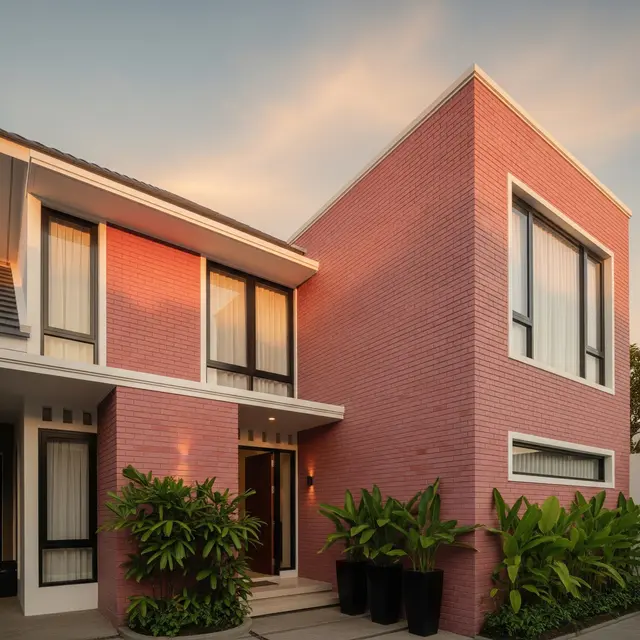 Cat Rumah Warna Merah Bata Pucat (Gemini AI)