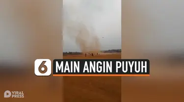 BUKANNYA MENGHINDAR, PARA BOCAH JADIKAN ANGIN PUYUH MAINAN