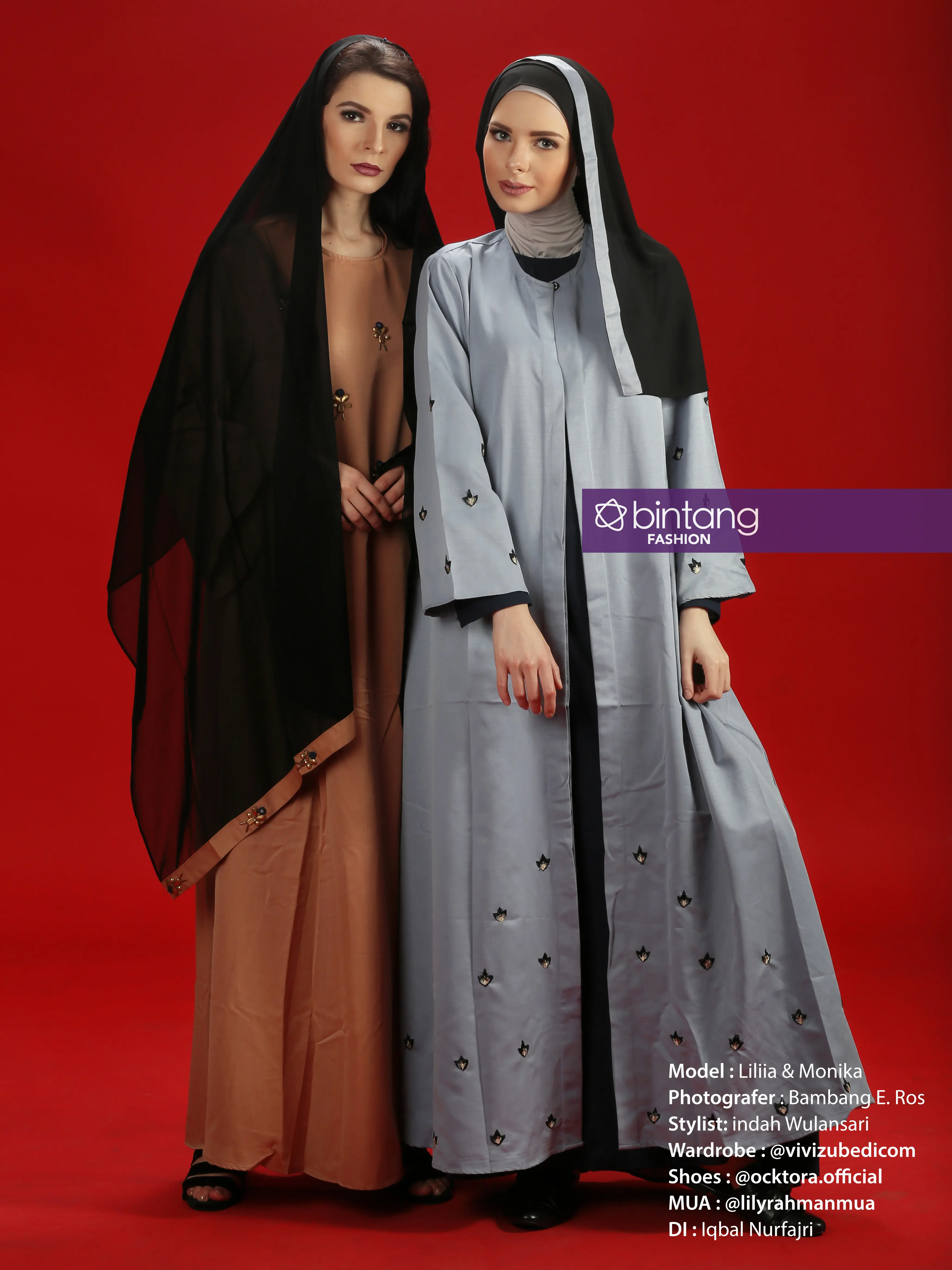 Tampilan abaya untuk hari raya Idul Fitri. Wardrobe: @vivizubedicom, shoes: @ocktora.official. (Bambang E. Ros)