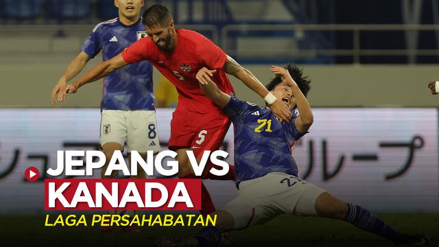Cover thumbnail untuk video laga persahabatan jelang Piala Dunia 2022, Timnas Jepang vs Timnas Kanada, Kamis (17/11/2022) malam hari WIB.