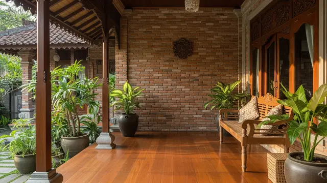 Model Teras Depan Rumah dengan Lantai Dinding
