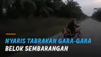 Suara gesekan ban motor perekam terdengar kencang saat berupaya mengerem.