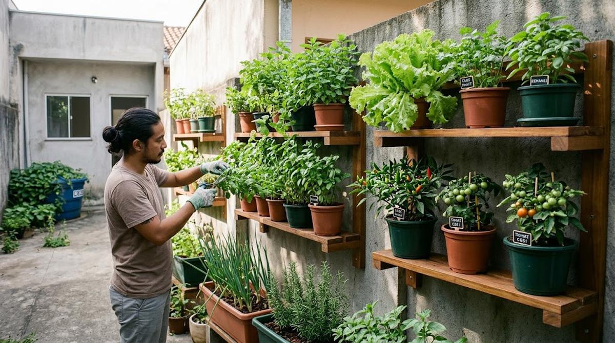 Cara Membuat Halaman Sempit Jadi Kebun Produktif Estetik