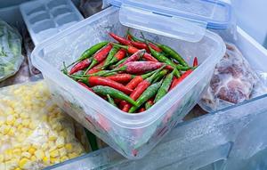 Ilustrasi Menyimpan Cabai Rawit di Freezer (Image by Gemini AI)