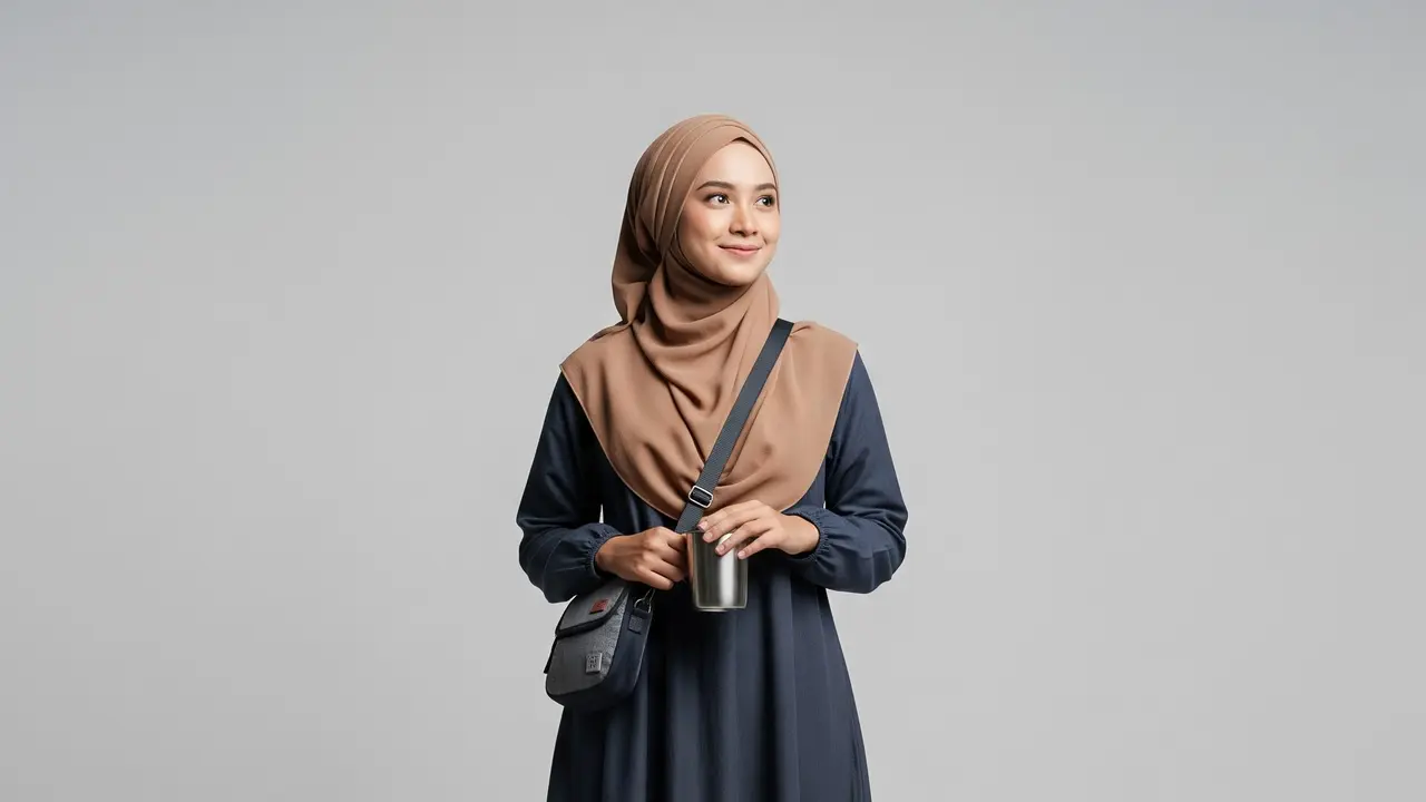 Pilihan Gamis Praktis untuk Naik Pesawat dan Road Trip