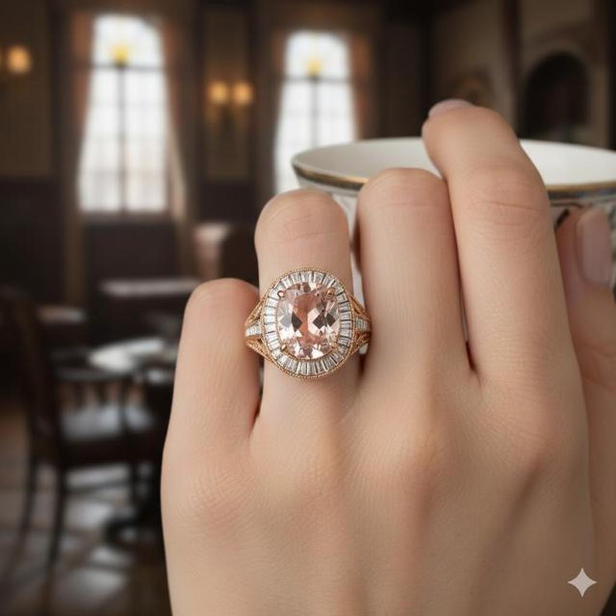 10 Model Cincin Emas Batu Morganite Tren 2026, Intip Desainnya