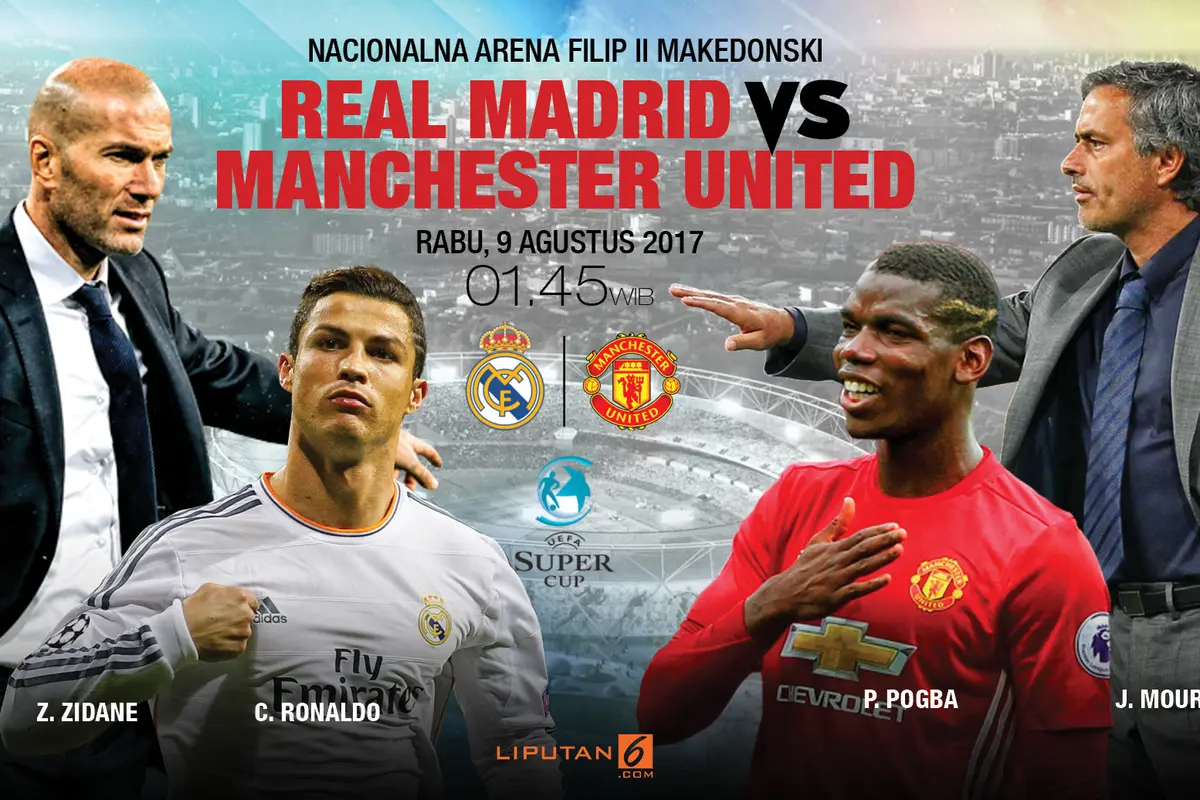 Real Madrid vs Manchester United. (Liputan6.com/Trie yas)