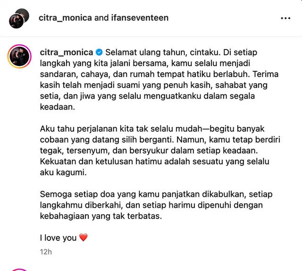 Ifan Seventeen Ultah di Tengah Pro Kontra Jabatan Dirut PFN, Citra Monica Bahas Cobaan Silih Berganti