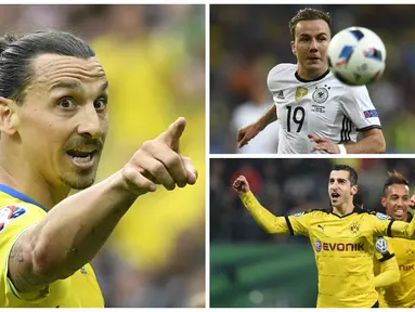 Kabar transfer terkini, Kamis (16/6/2016), diwarnai rencana Munchen menyaingi MU untuk mendapatkan Zlatan Ibrahimovic dan keinginan Arsenal boyong Mario Gotze. (AFP)