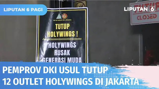 Pemerintah Provinsi DKI Jakarta mengusulkan untuk menutup 12 outlet Holywings di Ibu Kota. Penutupan dilakukan terkait adanya pelanggaran penjualan minuman beralkohol yang tidak sesuai perizinan.