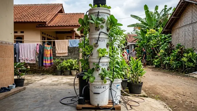Model Tower Hidroponik Murah yang Cocok untuk Pemula
