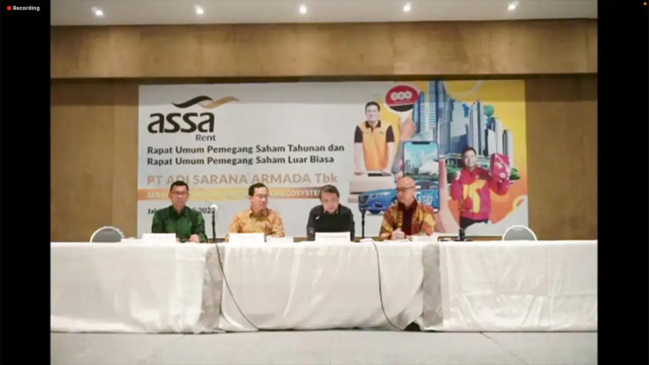 Paparan publik PT Adi Sarana Armada Tbk (ASSA), Kamis (21/7/2022), (Foto: tangkapan layar/Pipit I.R)