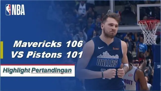 Cuplikan Hasil Pertandingan NBA : Mavericks 106 VS Pistons 101