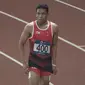 Pelari Indonesia, Lalu Muhammad Zohri, saat berlaga di nomor 100 meter putra di SUGBK, Jakarta, Sabtu (25/8/2018). Zohri sukses merebut satu tempat di semifinal setelah mencatatkan waktu 10.27 detik. (Bola.com/Vitalis Yogi Trisna)