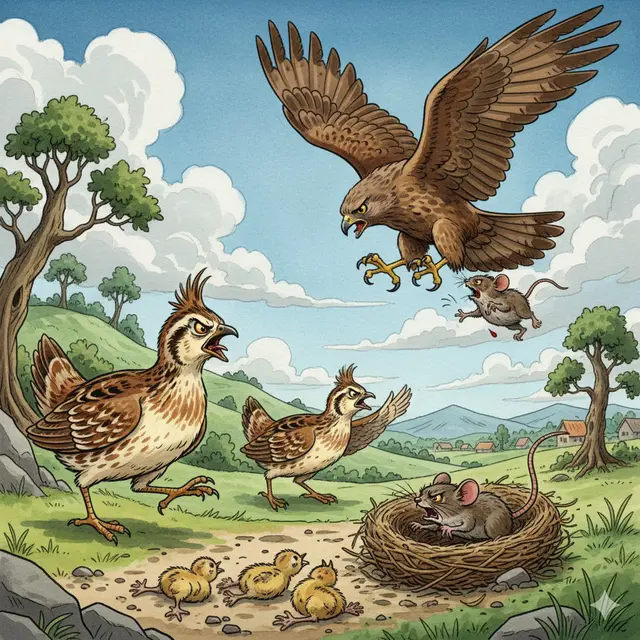 Ilustrasi Dongeng Sunda Tikus dan Anak Puyuh (Gemini AI)