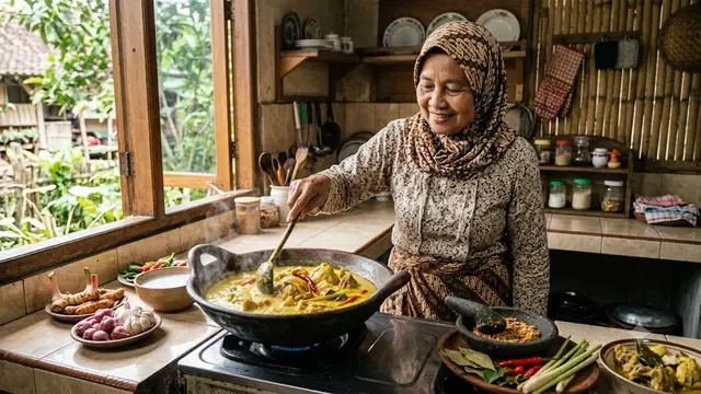 Memasak Opor Ayam Kampung