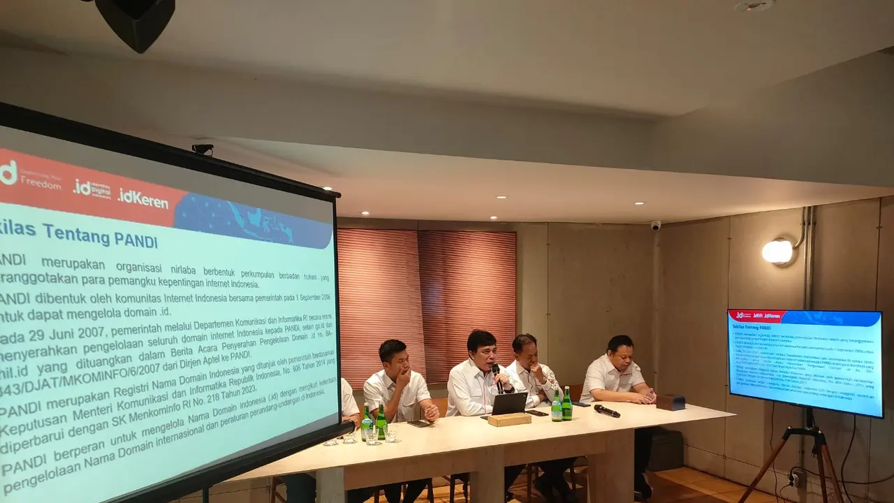 Pengelola Nama Domain Internet Indonesia (PANDI) menggelar konferensi pers terkait kinerja tahun 2023. Dok: PANDI