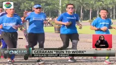 Sandi mulai berlari dari rumahnya di kawasan Kebayoran Baru, Jakarta Selatan menuju Monumen Nasional (Monas)