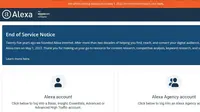 Alexa.com umumkan tutup layanan pada Mei 2022. (Sumber: Alexa.com)