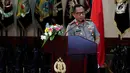 Kapolri Jenderal Tito Karnavian memberi pemaparan saat refleksi akhir Tahun 2017 di Ruang Ruppattama Mabes Polri Jakarta, Jumat (29/12). Tito juga melaporkan, Polri kini menjadi lembaga terbaik urutan ketiga yang dipercaya publik.(Liputan6.com/JohanTallo)