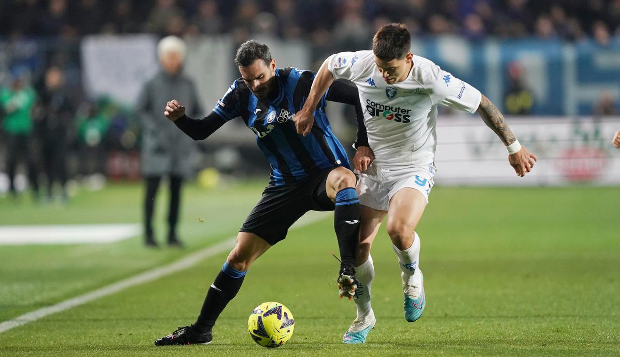 Atalanta sukses meraih kemenangan secara dramatis dengan skor tipis 2-1 atas Empoli. (Spada/LaPresse via AP)
