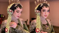 Potret Celine Evangelista dengan Paes Jawa Hijab di Gala Premier Film Danyang Wingit