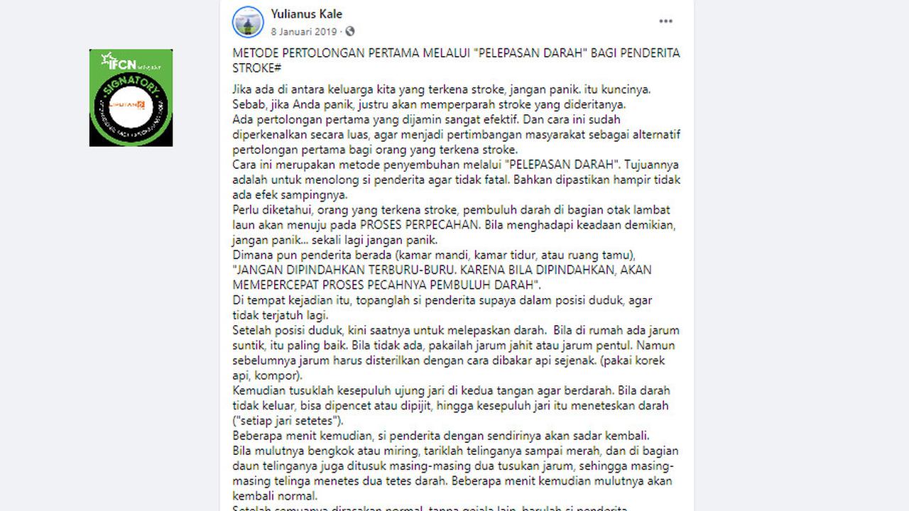 Penelusuran Cara Pertolongan Pertama Untuk Perderita Stroke