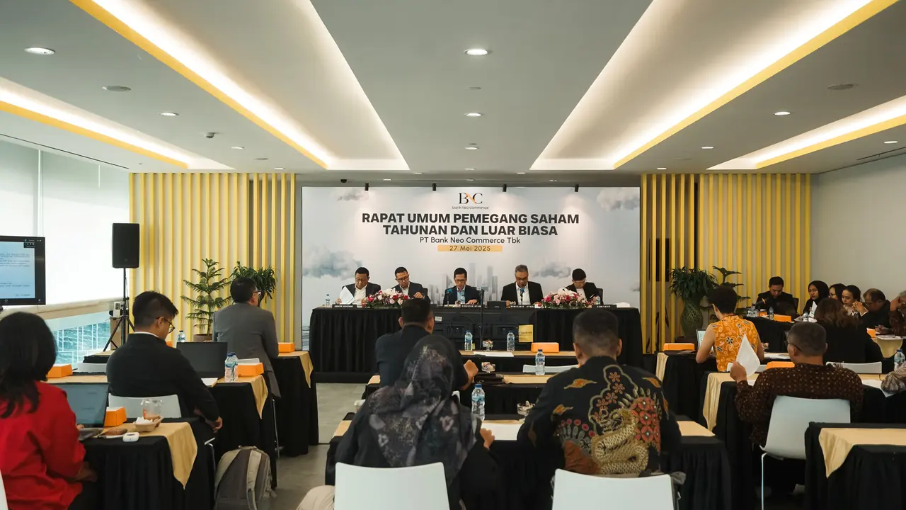 Rapat Umum Pemegang Saham Tahunan (RUPST) PT Bank Neo Commerce Tbk (Bank Neo Commerce). (Dok BBYB)