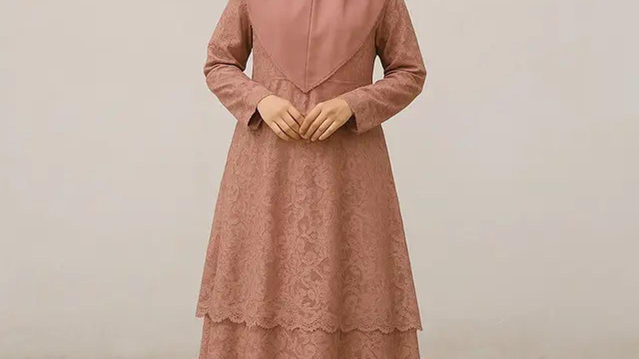 8 Inspirasi Model Gamis Syari A-Line Kombinasi Brokat, Pilihan Tepat untuk Tampil Elegan dan Anggun