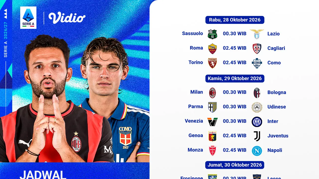 Jadwal Serie A 2026/27 Matchweek 9