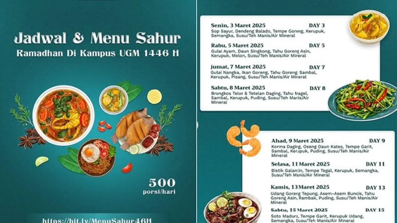 Jadwal dan Menu Sahur Ramadhan Di Kampus UGM 2025
