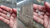 Tangkapan Layar Hujan Es di Lampung Barat (Foto: Istimewa)