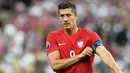 2. Robert Lewandowski, sulit mendapatkan Jamie Vardy menjadi alasan Arsene Wenger memburu bomber Munchen ini. Menurut Mirror, untuk mendapatkannya Arsenal harus menyiapkan dana sebesar 55 juta poundsterling. (AFP/Franck Fife) 