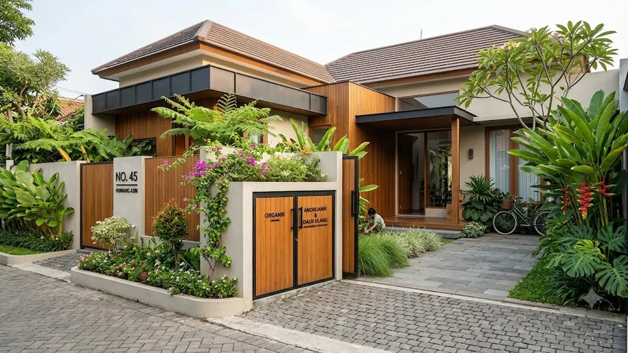 Tempat Sampah yang Menyatu dengan Fasad Rumah