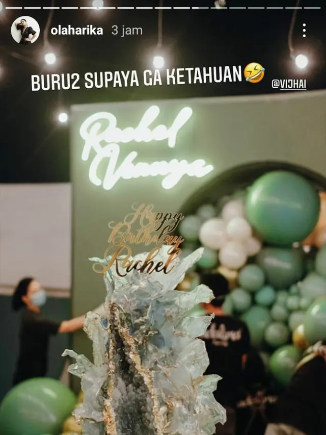 Momen Ulang Tahun Rachel Vennya yang ke-25. (Sumber: Instagram/rachelvennya)