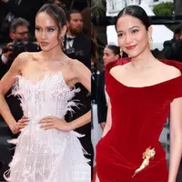Cinta Laura dan Putri Marino di Red Carpet Festival Film Cannes 2024. [credit: @bubahalfian/@stellarissa]