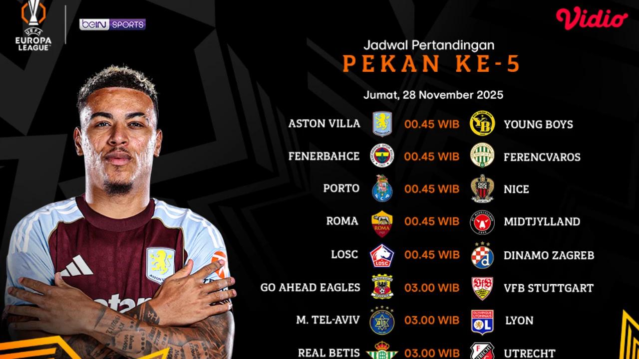 Jadwal Siaran Langsung Liga Europa 2025/26 Pekan ke-5: Tayang Eksklusif di Vidio