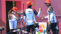 Pepanah Indonesia Riau Ega Agatha dan Diananda Choirunisa di Olimpiade Tokyo 2020. (Doc NOC Indonesia)