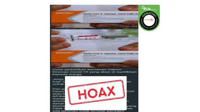 Cek Fakta kandungan vaksin covid-19 buatan Sinovac